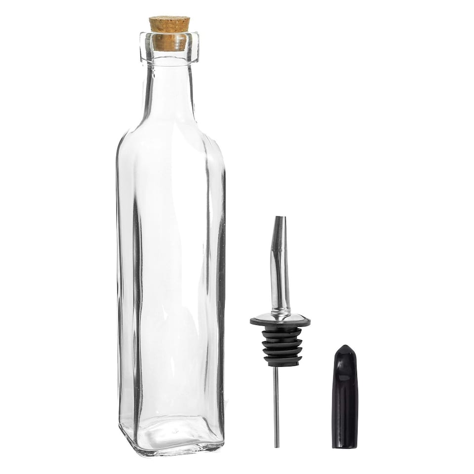 image 1 of Argon Tableware Olive Oil Pourer Bottle with Cork Lid - 250ml