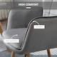 image 3 of HOMCOM Upholstered Tufted Wingback Armchair with Seat Padding, Grey
