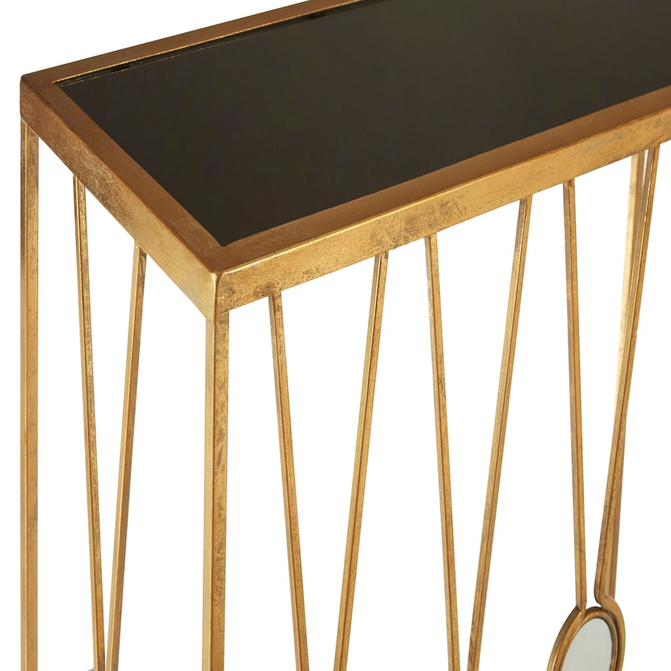 image 1 of Interiors by Premier Durable Set Of 2 Rectangular Console Tables, Stylish Hallway Table, Easily Maintained Modern Console Table Gold