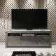 image 2 of TV Unit TV Stand Media Cabinet Sideboard Grey High Gloss Storage 160cm