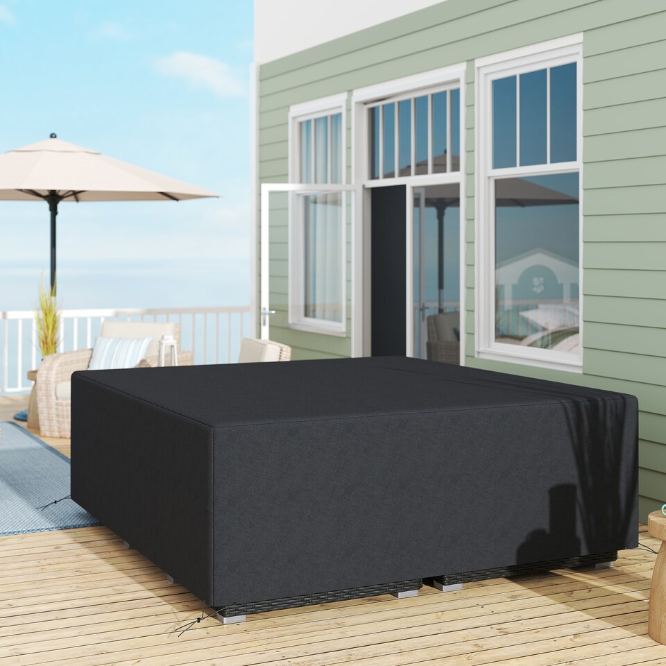 image 1 of Outsunny 225x210cm Outdoor Garden Furniture Protective Cover Black | Black | Black | 225cm x 210cm x 70cm