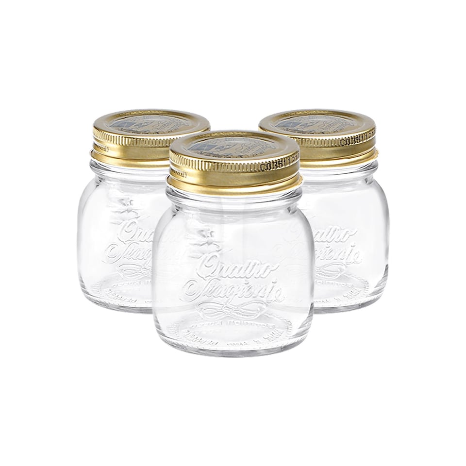 image 1 of Bormioli Rocco Quattro Stagioni Glass Storage Jars - 150ml - Pack of 3