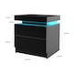 image 2 of Levede 2 Drawer Bedside Table High Gloss RGB LED Nightstand Cabinet | Black | Black