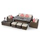 image 4 of Sydney 8 Seater Drinks Cooler Conversation Dining Set With Coffee Table & 3 Stools Brown | Ivory