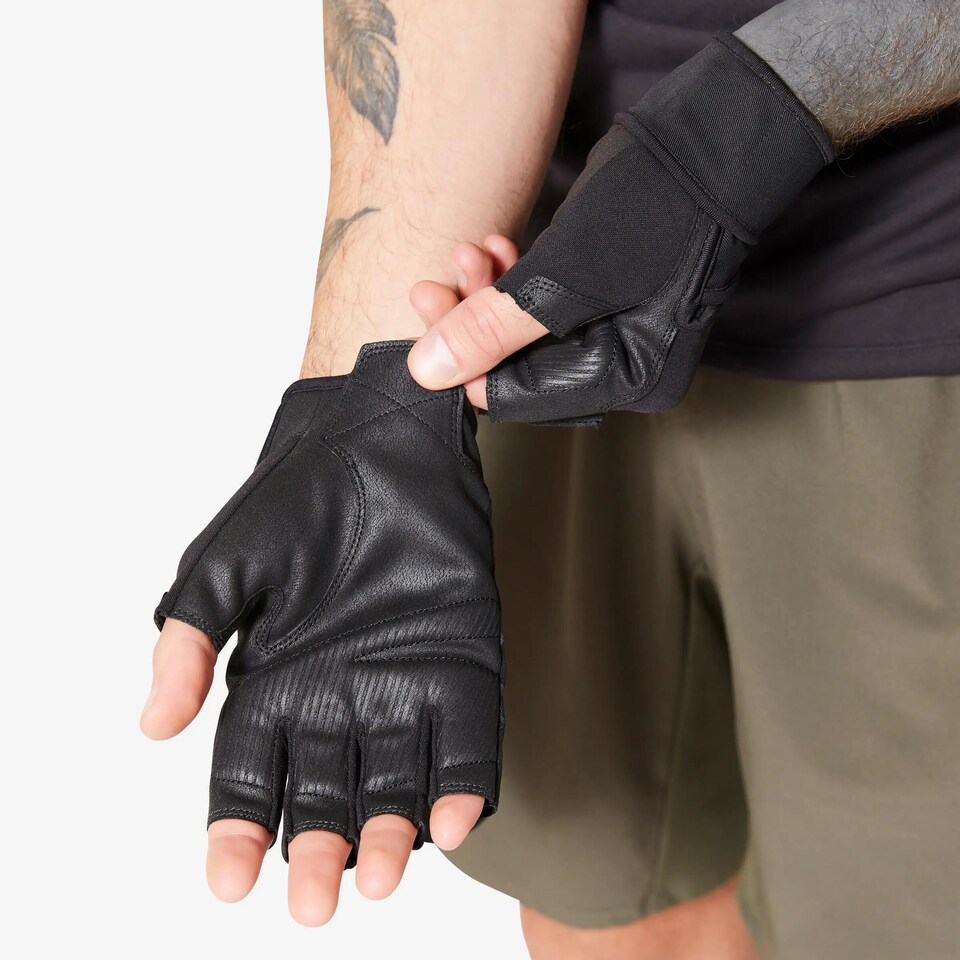 image 1 of Decathlon Weight Training Gloves Wrist Support and Grip