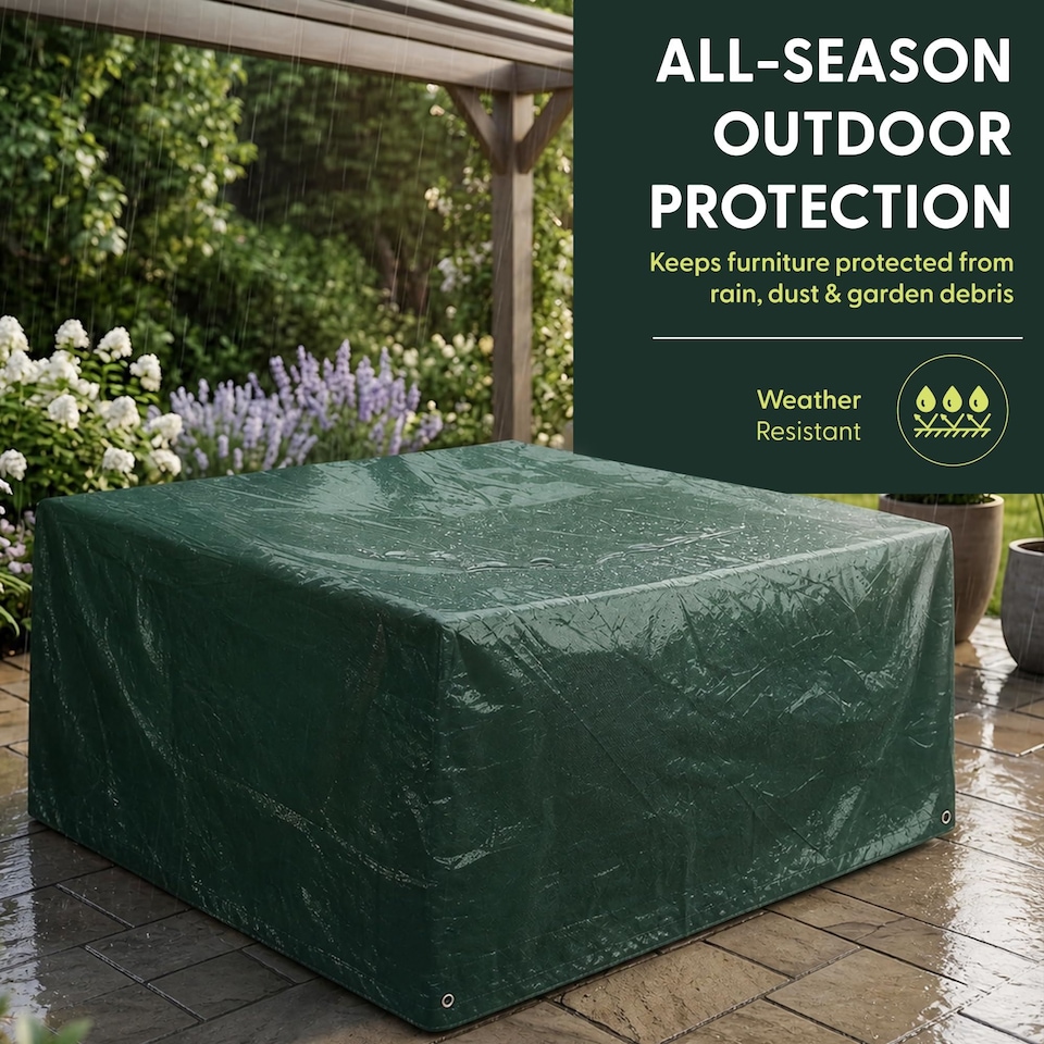 image 1 of Keplin Waterproof Garden Furniture Cover Heavy Duty Polyethylene Brass Eyelets