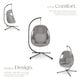 image 3 of Hanging Egg Chair Anika - with frame and extra thick seat cushion | Grey | anthracite | One Size | 1
