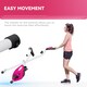 image 7 of SPORTNOW Folding Exercise Bike, Quiet Stationary Bike with 8-Level Magnetic Resistance, Heart-Rate Sensor, Adjustable Seat and Wheels for Home Gym Workout, Pink and White | Pink