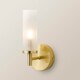 image 4 of ValueLights Canya Pair Gold IP44 Frosted Glass Wall Lights & Bulbs | Gold