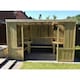 image 1 of Buttercup Garden Room Shelter -  Swedish Redwood - L210 x W335 x H205 cm - Assembly included - Set of Waterproof Cushions Included | Brown