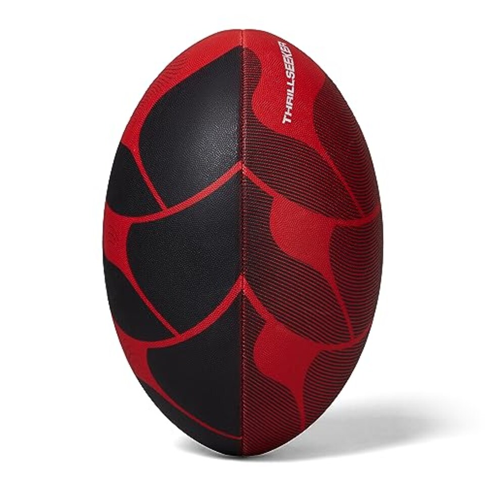 image 1 of Canterbury Unisex Thrillseeker Play Rugby Ball | Standard Grip | Training Ball Rugby Ball, Red/Black, 4
