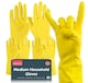 image 1 of SOL 4 Pairs Medium Household Gloves, Yellow Heavy Duty Rubber Gloves Yellow