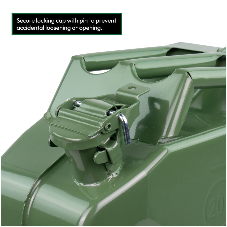 image 1 of KCT 20L Jerry Can Durable Metal Fuel Tank Petrol Diesel Gas Oil Gasoline Storage Container for Vehicle Car Motorbike
