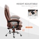 image 6 of Vinsetto Office Chair with 6 Point Massage and Back Heat, Microfiber Desk Chair with Footrest Adjustable Height and Swivel Wheels, Back Reclining, Brown