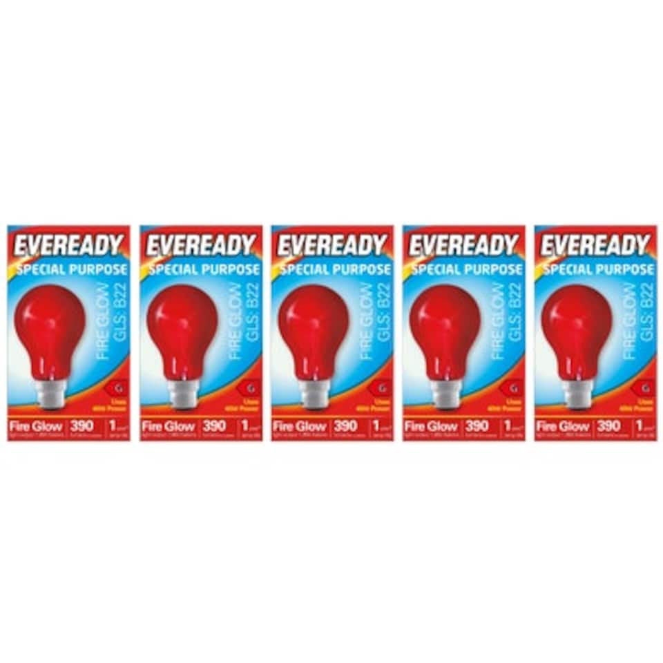 image 1 of Eveready B22 GLS 40W 1950k Fireglow Red Light Bulb  - Pack of 4
