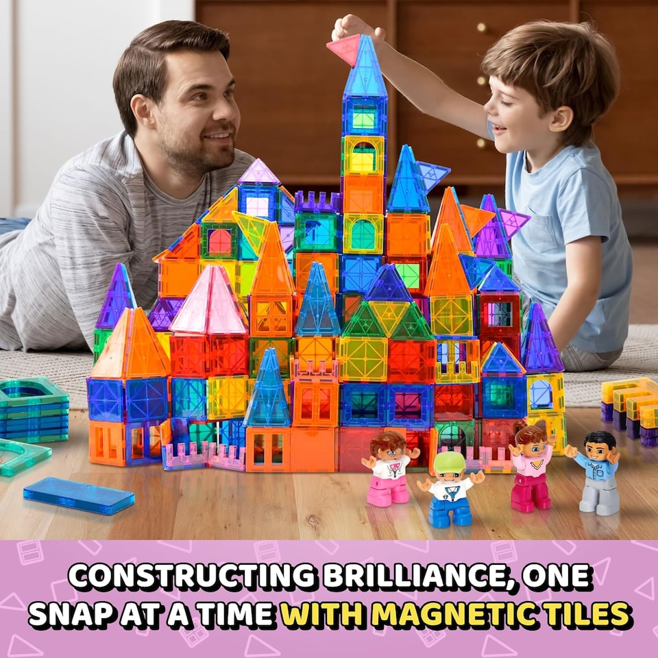 image 1 of Science Kidz 104 Piece Magnetic Tiles Set