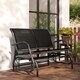 image 8 of Outsunny 2Person Outdoor Glider Bench Patio Double Swing Gliding Chair Loveseat wPower Coated Steel Frame for Garden Patio Porch, Black