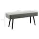 image 3 of HOMCOM End of Bed Bench with X-Shape Design and Steel Legs, Upholstered Hallway Bench for Bedroom, Grey