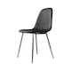 image 1 of Furniturebox 2x Corona Silver Leg Black Faux Leather Dining Chair