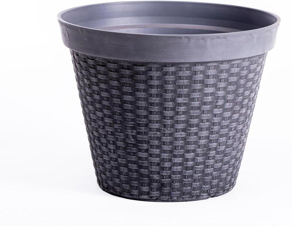 image 1 of Wicker Design Planter (D40 x H30cm) x 2 | Grey | 2