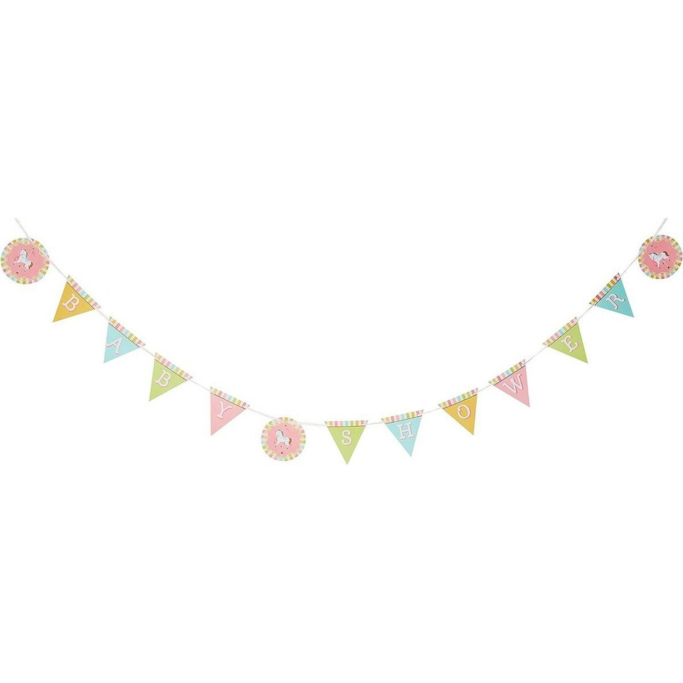 Creative Party Carousel Baby Shower Banner - Multicoloured - One Size