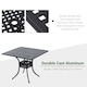 image 3 of Outsunny Square Aluminium Outdoor Garden Dining Table with Hole