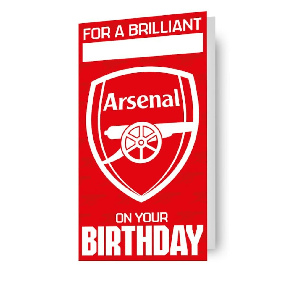 image 1 of Arsenal FC Personalise Birthday Card With Sticker Sheet