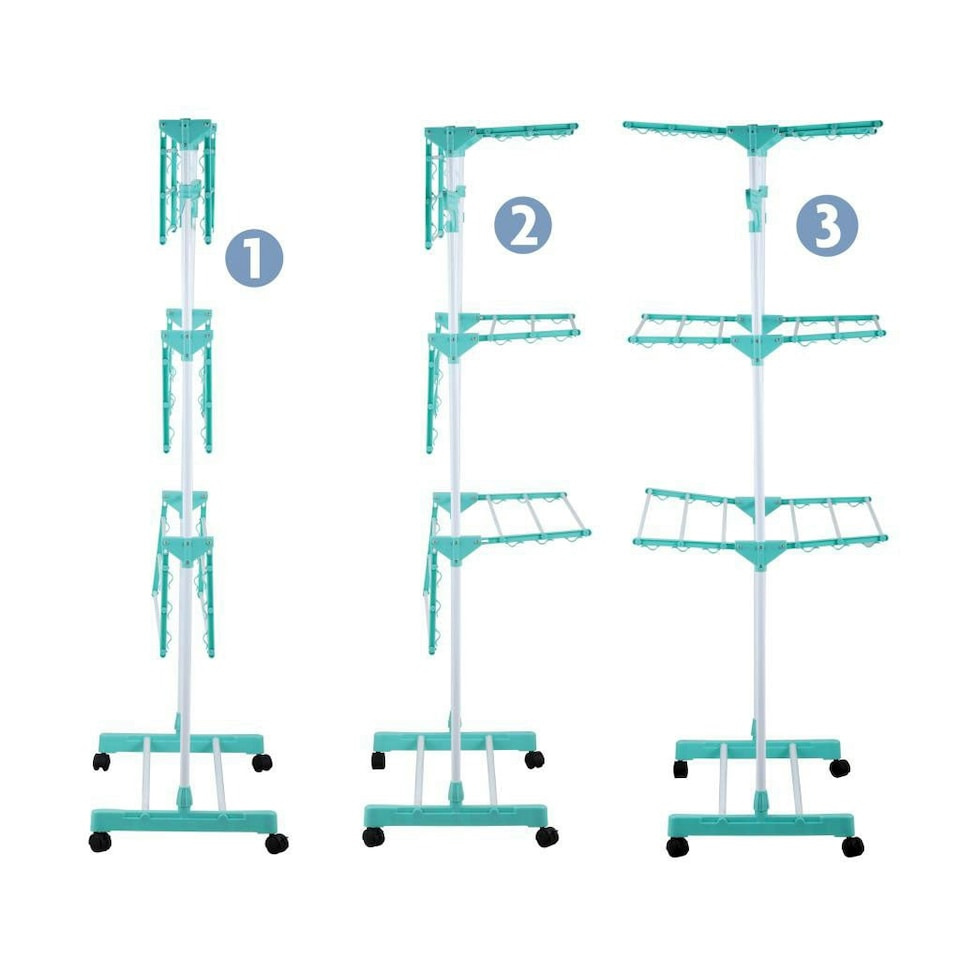 image 1 of Foldable Clothes Airer 3 Tier Horse Drying Rack Stand Laundry Washing Drier Line
