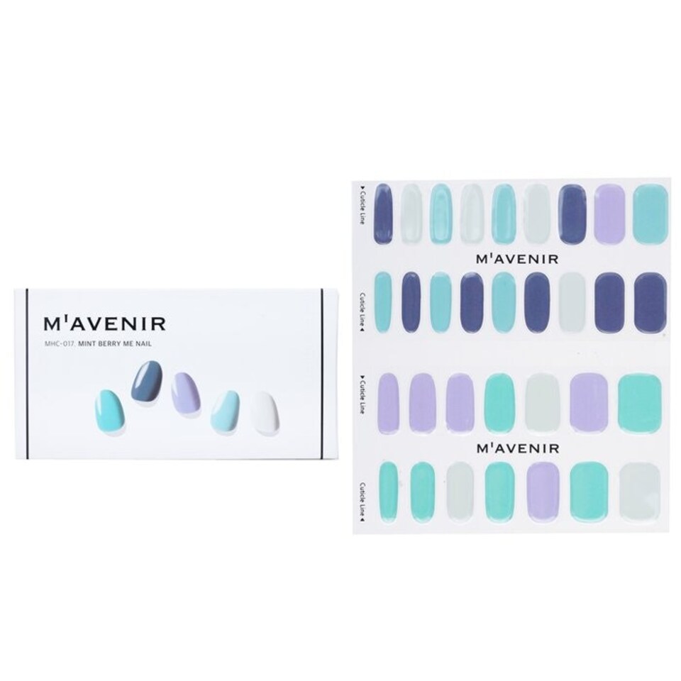 image 1 of Nail Sticker (blue) - # Mint Berry Me Nail - 32pcs Blue