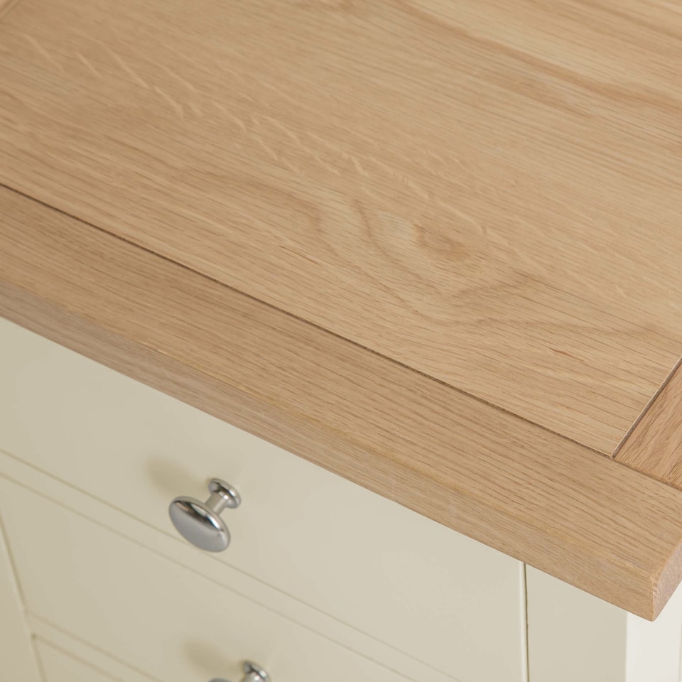 image 1 of Farro Cream Bedside Table - Fully Assembled 3 Drawer Cabinet - By Roseland Furniture