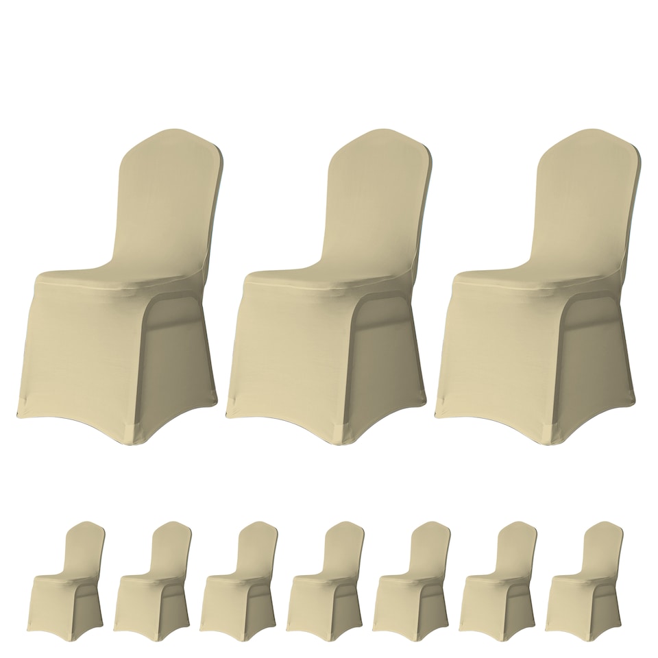 image 1 of Chair Cover Spandex Polyester Stretch, Flat Dining Slipcovers - 10pcs