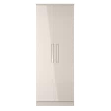 Lyon Tall Double Wardrobe in Kashmir Gloss & Kashmir (Ready Assembled) | Cream | Kashmir Gloss & Kashmir