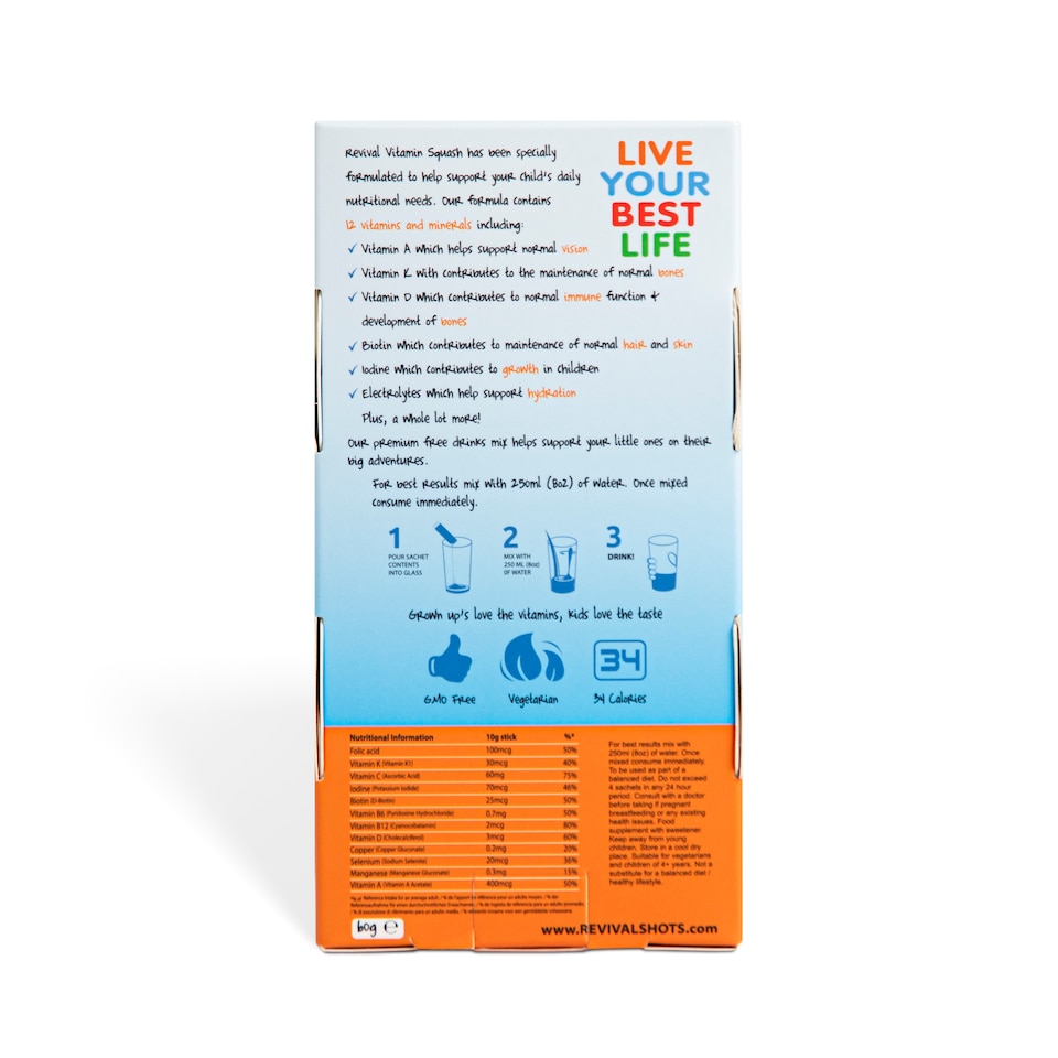 image 1 of Revival KIDS - Daily Multi-Vitamin & Electrolyte Drink - Orange & Pineapple 6 pack