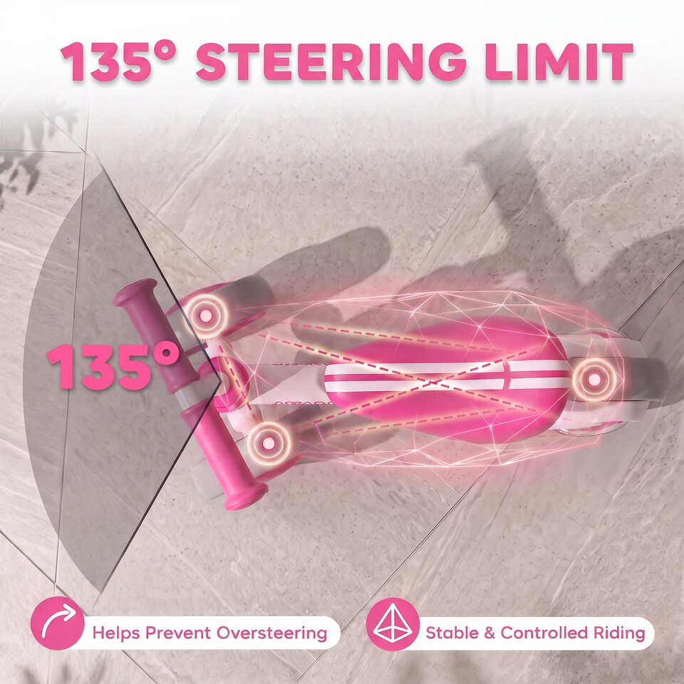 image 1 of AIYAPLAY Balance Bike with 135° Steering Limit for Toddlers 1-2 Years, Pink