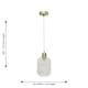 image 5 of Batley - Clear Ribbed Glass with Satin Brass Pendant Fitting Bronze | Clear