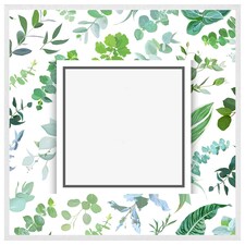 Green leaves (Picture Frame) White | XS