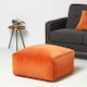 image 2 of Homescapes Burnt Orange Velvet Pouffe Bean Cube