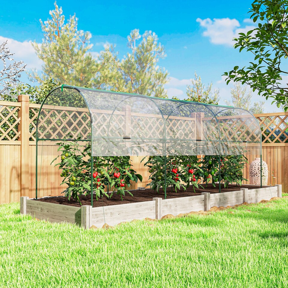image 1 of Outsunny Tomato Greenhouse with Top Tap, Pointed Bottom and Guy Ropes, Clear