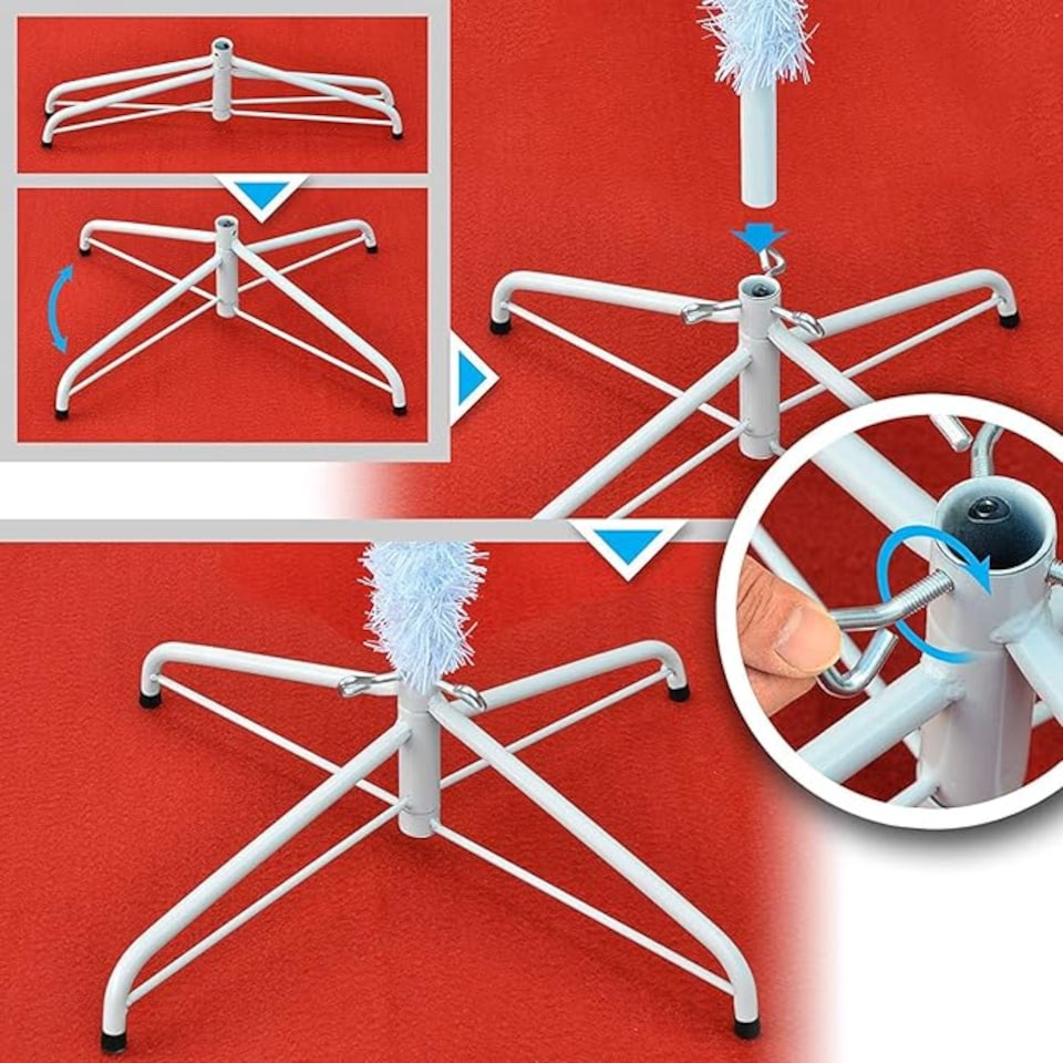 image 1 of 10FT Alaskan Pine White Christmas Bushy Looking Artificial Tree with Metal Stand | White | White