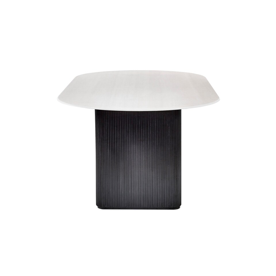 image 1 of Bolivia 220cm White Stone Effect Oval Dining Table