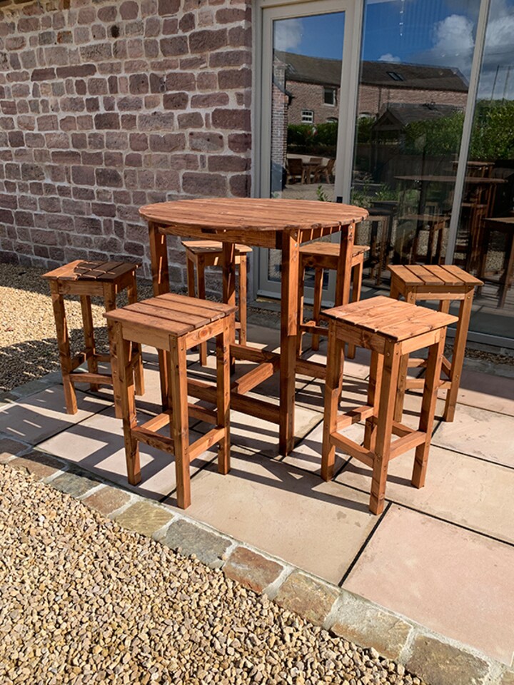 image 1 of Alfresco Bar Set Six Seater - L200 x W200 x H110 - Redwood