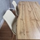 image 6 of Modern Dining Set with 4 Cream Plastic Chairs with Faux Leather Seats Kitchen Dining Furniture