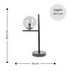 image 2 of ValueLights Industrial Style Matt Black Metal Bedside Table Lamp With Smoked Glass Shade