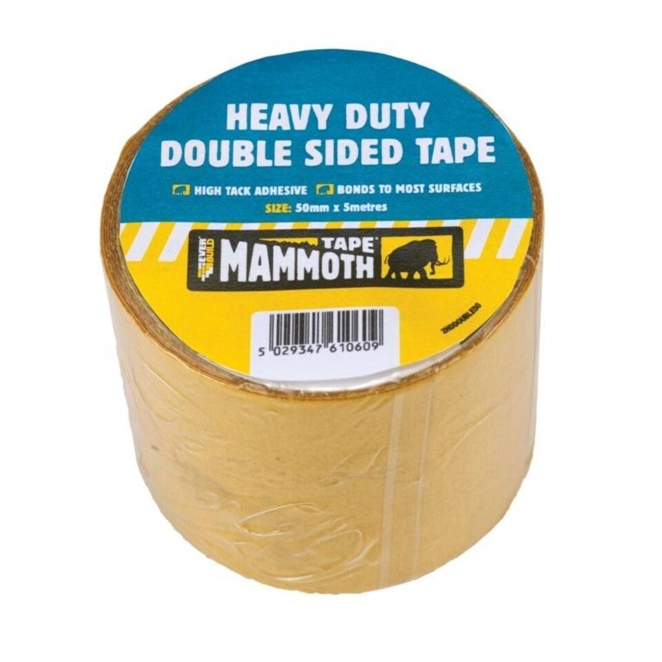 KwikGrip Heavy Duty Double Sided Tape - Beige - 50mm x 5m