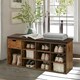 image 5 of 10 Compartment Shoe Storage Bench Industrial Rustic Brown Brown