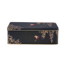 Tin: 24cm x 10cm x 7.8cm Sara Miller Dark Blue Bird, Rectangular Tin