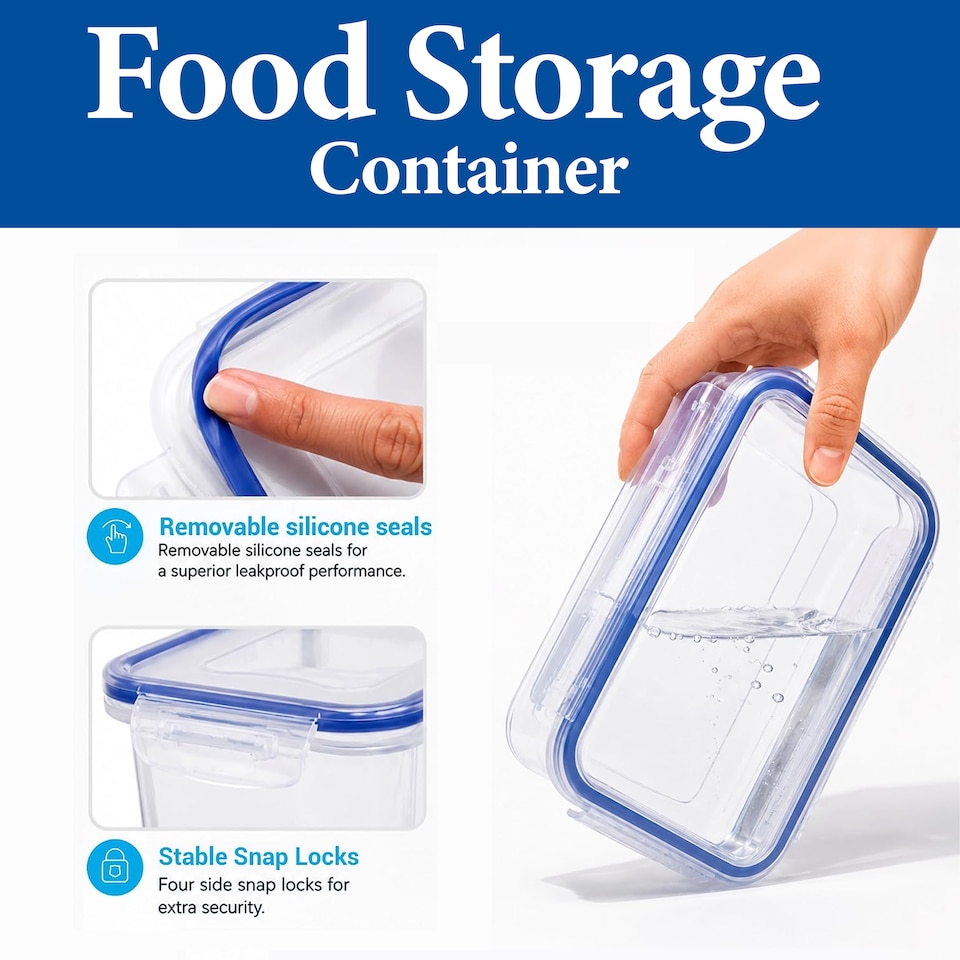 image 1 of LocknLock Classic Rectangular Food Storage Container Airtight BPA Free 350ml