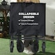 image 3 of Outsunny Folding Outdoor Storage Trolley Cart Bag Telescopic Handle Brakes Black