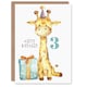 image 1 of Cute Party Hat Cartoon Kids Age 3 Year Old Child Kids 3rd Birthday Card