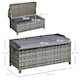 image 7 of Outsunny Rattan Wicker Storage Basket Box Bench Seat Furniture w/ Cushion